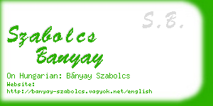 szabolcs banyay business card