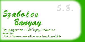 szabolcs banyay business card